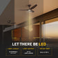 Big Ass Fans Haiku Coastal 60" Marine-Grade Outdoor Ceiling Fan - Cocoa Airfoils / Black Motor, with Integrated LED - Includes 10" Downrod