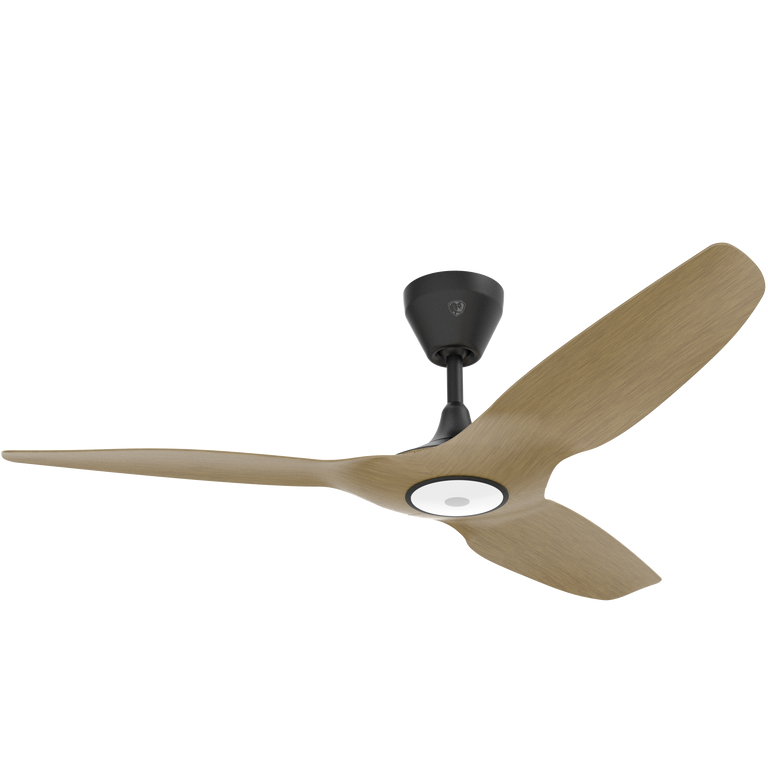 Big Ass Fans Haiku L 52" Ceiling Fan with Caramel Bamboo Blades, Black Finish and 10" Downrod Accessory