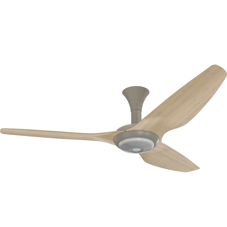 Big Ass Fans Haiku 60" Ceiling Fan, Low Profile Mount with Natural Bamboo Blades and Satin Nickel Finish with LED