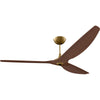 Big Ass Fans Haiku 84" Ceiling Fan With Cocoa Bamboo Blades And Gold Finish, Downrod 12", Indoors