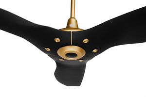 Big Ass Fans Haiku 60" Ceiling Fan With Black Blades And Gold Finish, Downrod 32", Indoors