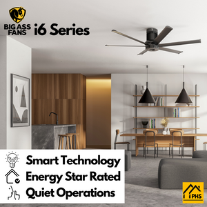 Big Ass Fans i6 72" Ceiling Fan in Black, Downrod 6", Indoors