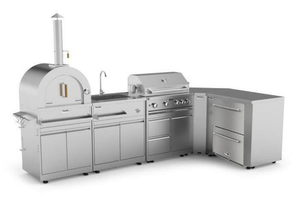 THOR Outdoor Kitchen Package with Propane Gas Grill and Refrigerator, AP-Outdoor-LP-R-7