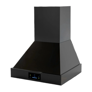 Induction Hardware 30-Inch Convertible Wall Mount Range Hood, 400 CFM, Black Stainless Steel, RH-400-30-BS