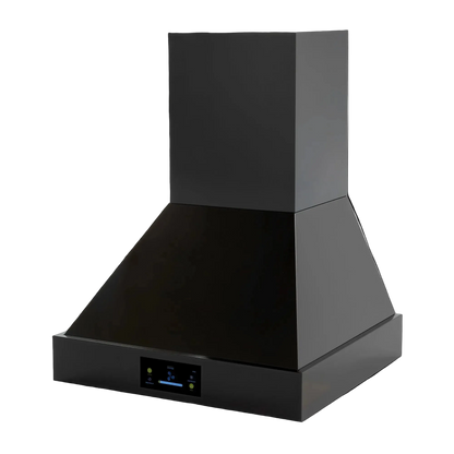 Induction Hardware 30-Inch Convertible Wall Mount Range Hood, 400 CFM, Black Stainless Steel, RH-400-30-BS