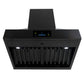Induction Hardware 30-Inch Convertible Wall Mount Range Hood, 1000 CFM, Black Stainless Steel, S-RH30-PW-BS