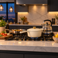 Induction Hardware Alpha Enamel Collection 8” Cast Iron Saucepan- Stratus White