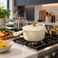 Induction Hardware Alpha Enamel Collection 8” Cast Iron Saucepan- Stratus White