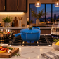 Induction Hardware Alpha Enamel Collection 8” Cast Iron Saucepan- Tahoe Blue