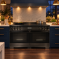 Induction Hardware Luxury Series 60-Inch 10.2 Cu. Ft. Double Oven Induction Range with Griddle, Self-Cleaning, Black Stainless Steel, S-IR60-BS
