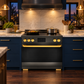 Induction Hardware Luxury Series Orion Edition 36-Inch 5.4 Cu. Ft. Induction Range, Self-Cleaning, Black Stainless Steel with Gold Accents, S-IR36-BS-ORION