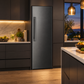 Induction Hardware 24-Inch Refrigerator Built-In Column with Water Dispenser, Black Stainless Steel, RFC-24-BS