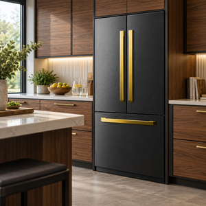 Induction Hardware 36-Inch French Door Built-In Refrigerator with Freezer, Ice Maker and Water Dispenser, Black Stainless Steel, RF-FD-36-BS-ORION