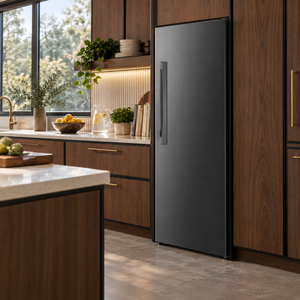 Induction Hardware 24-Inch Refrigerator Built-In Column with Water Dispenser, Black Stainless Steel, RFC-24-BS