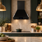 Induction Hardware 36-Inch Convertible Wall Mount Range Hood, 1000 CFM, Black Stainless Steel, S-RH36-PW-BS
