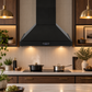 Induction Hardware 48-Inch Convertible Wall Mount Range Hood, 1800 CFM, Black Stainless Steel, S-RH48-PW-BS