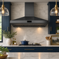 Induction Hardware 60-Inch Wall Mount Range Hood, 1800 CFM, Black Stainless Steel, S-RH60-PW-BS