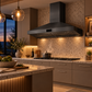 Induction Hardware 60-Inch Wall Mount Range Hood, 1800 CFM, Black Stainless Steel, S-RH60-PW-BS
