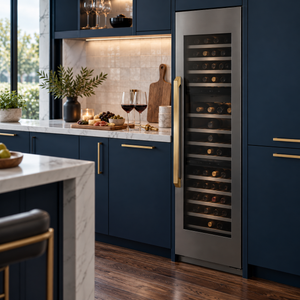 Induction Hardware 24-Inch Three Zone Built-In Wine Refrigerator Column, Black Stainless Steel, RFC-W-24-BS-ORION