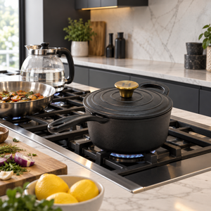 Induction Hardware Forge Collection 8” Cast Iron Saucepan- Orion Black