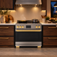 Induction Hardware Luxury Series Vega Edition 36-Inch 5.4 Cu. Ft. Induction Range, Self-Cleaning, Stainless Steel with Gold Accents, S-IR36-SS-VEGA