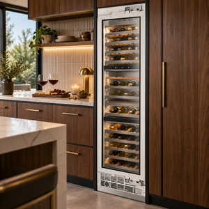Induction Hardware 24-Inch Three Zone Built-In Wine Refrigerator Column, Panel Ready, RFC-W-24-PR