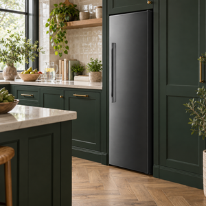 Induction Hardware 24-Inch Freezer Built-In Column with Ice Maker, Black Stainless Steel, FRC-24-BS