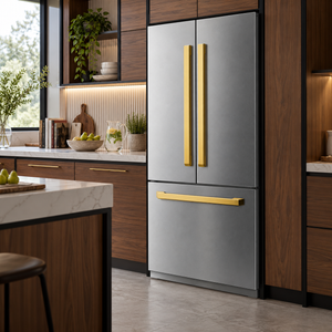 Induction Hardware 36-Inch French Door Built-In Refrigerator with Freezer, Ice Maker and Water Dispenser, Stainless Steel, RF-FD-36-SS-VEGA