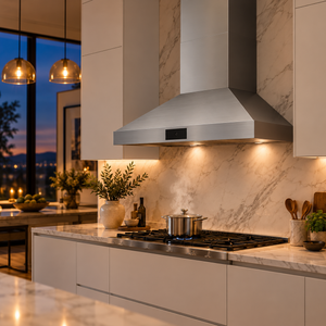 Induction Hardware 48-Inch Convertible Wall Mount Range Hood, 1800 CFM, Stainless Steel, S-RH48-PW-SS