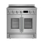 FORNO Torino 30" 4.32 cu. ft. French Door Induction Range with True Convection, Air Fry and Sous Vide in Stainless Steel 240V,  FFSIN0950-30