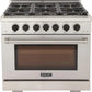 Kucht Professional 36" 5.2 cu. ft. Natural Gas Range in Stainless Steel with Black Accents, KFX360-K