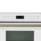 FORNO Espresso Oliena 30" 1.6 cu. ft. Built-In Microwave Oven in White with Antique Brass Handles, FMWDR3093-30WHT