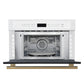 FORNO Espresso Oliena 30" 1.6 cu. ft. Built-In Microwave Oven in White with Antique Brass Handles, FMWDR3093-30WHT