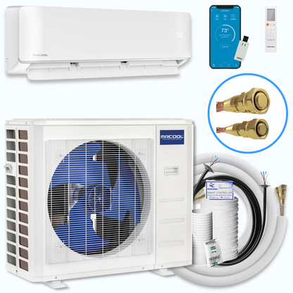 MRCOOL DIY® 5th Gen E Star 12,000 BTU Single Zone Mini Split Complete System 115V with 25 ft. DIY Quick Connect Line Set and DIYPRO Cable, DIY-12-HP-WM-115D25-O
