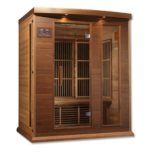 Maxxus Near Zero EMF Indoor Infrared Sauna in Canadian Red Cedar (3-Person Capacity)