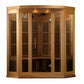 Maxxus Corner Low EMF Indoor Infrared Sauna in Canadian Red Cedar (3-Person Capacity)