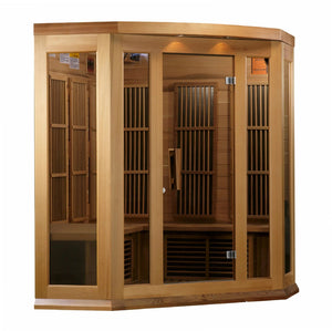 Maxxus Corner Low EMF Indoor Infrared Sauna in Canadian Red Cedar (3-Person Capacity)