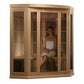 Maxxus Corner Low EMF Indoor Infrared Sauna in Canadian Hemlock (3-Person Capacity)