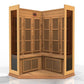 Maxxus Corner Near Zero EMF Indoor Infrared Sauna in Canadian Red Cedar (3-Person Capacity)