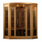 Maxxus Corner Near Zero EMF Indoor Infrared Sauna in Canadian Red Cedar (3-Person Capacity)