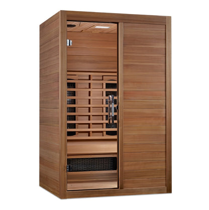 Maxxus S-Line Full Spectrum Near Zero EMF Indoor Infrared Sauna in Canadian Hemlock (2-Person Capacity)
