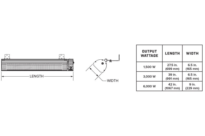 Big Ass Fans 27" Obsidian Indoor/Outdoor Electric Heater-1500W