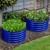 Olle Gardens 17" Tall, 24" Round Pair Raised Garden Beds , (2) per set - Cobalt Blue