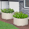 Olle Gardens 17" Tall, 24" Round Pair Raised Garden Beds , (2) per set - Ivory