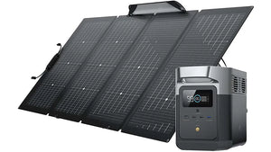 EcoFlow Package - DELTA Mini Portable Power Station (882Wh) and 1 x Bifacial Portable Solar Panel (220W)