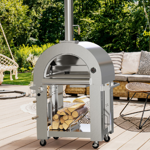 Empava Outdoor Wood Fired and Gas Pizza Oven in Stainless Steel, EMPV-PG03