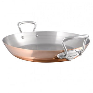 Mauviel 1830 M'Heritage M'150 S Copper Paella Pan With Cast Stainless Steel Handle, 13.8-In