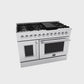 FORNO Galiano 48" 6.58 cu. ft. Dual Fuel Range with French Door in Stainless Steel, FFSGS6356-48