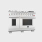 FORNO Capriasca 48″ 6.58 cu. ft. Gas Range with 8 Italian Burners in Stainless Steel, FFSGS6260-48