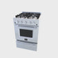 FORNO Breno 24" 2.3 cu. ft. Freestanding Gas Range with 4 Sealed Burners in Stainless Steel, FFSGS6272-24